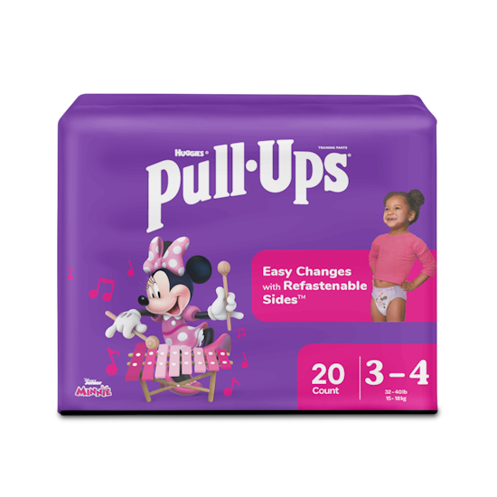 Pantaloncitos de Entrenamiento para Niñas Huggies Pull Ups Tallas 3/4, 20uds